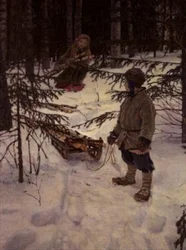 薪を集める（ロシア