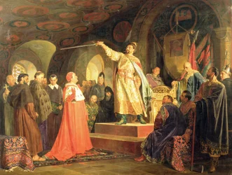 1875年に教皇イノセント3世の大使を迎えたハリチボルヒニアのローマ王子