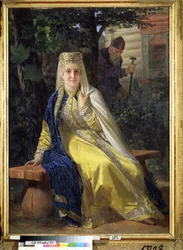 Vassilissa Melentieva (1579 年に死亡) と Tsar Ivan IV the Terrible (1530-1584) (Vassilisa Melentyevna と Tsar Ivan The Terrible)。 ロシア皇帝の 6 番目の妻。