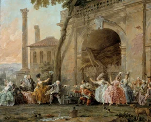 コリン・アイラードの選手の詳細。クリスマス・ハレ（1711-1781）による絵画、1770-1780年頃の作品。キャンバスに油彩。アミアン、ピカルディ美術館