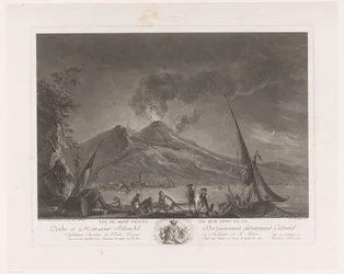 漁師とアクティブなベスビオのある風景 Vue du mont Vesuve tel quil etoit en 1757 (オブジェクトのタイトル)