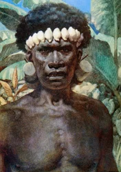 ソロモン諸島の食人者の肖像。1908年