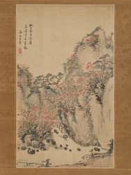 永源寺の秋の風景、1833年。