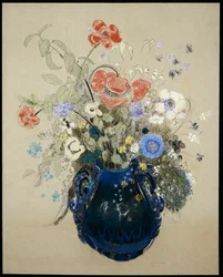 青い花の花瓶、c.1905-08
