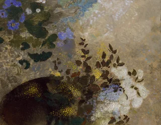 黒い花瓶の花、1909-10年頃