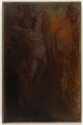 フランス語：Composition à trois personnages（旗振り？）