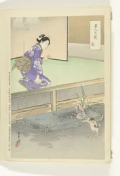 蘭 走った（オブジェクトのタイトル） 美人と花の対比（連載タイトル） 美人花くらべ