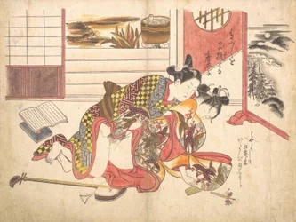 寝室のシーン、カリフォルニア州。 1739年頃。 1739年。