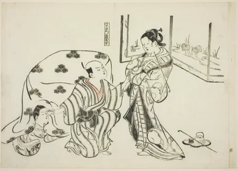 こたつ道成寺 No. 戯曲のパロディを描いた12枚の版画シリーズから5枚