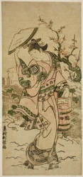 雪中を歩く女役 佐野川萬菊