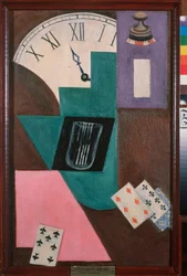 Un reve de parieur (カード プレーヤー) - ギャンブラーの夢 - Olga Vladimirovna Rozanova (1886-1918) 作、油彩、キャンバス、1910 年頃 - ロシア美術、20 世紀、前衛 - 州立美術館、サマラ (ロシア)