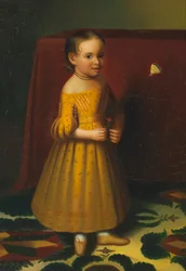 バラと蝶を持つ少女の肖像、カリフォルニア州。 1838年。