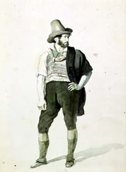 若いイタリア人」1834年頃（水彩画）