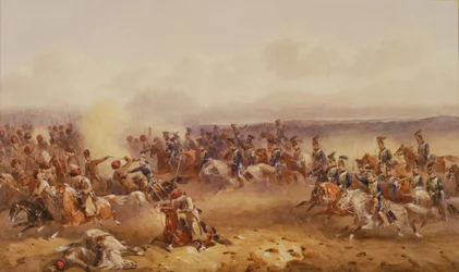1855年8月16日、1890年頃、チェルナヤで10人目のフサル軍の部隊がロシア軍を破った
