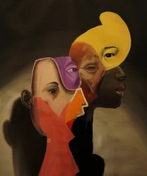 Kaleidoscope Of Identities, 2023（油彩、スプレー、リネン）
