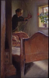 「ゆりかご」 オシップ・ブラズ作（1872-1936） 1894年 オデッサ州立美術館