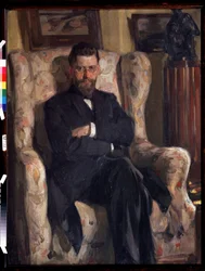 「「アート コレクター アレクシス (AA) バフルシン (1865-1929) の肖像」」 (コレクター アレクセイ A. バフルシンの肖像)