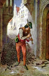 ハーメルンのフルート奏者、1910年代頃（イラスト）