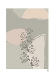 柔らかな抽象的な植物モチーフ