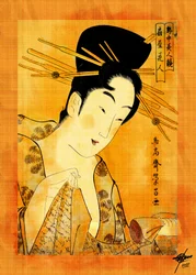 浮世絵『読書する女』