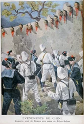 1900年、中国のティオチャオの壁にボクサーの14頭
