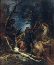 Sorcieres a une messe noire - 黒いミサの魔女たち - Peinture de Ottaviano Dandini (ca 1706-1740), - 油彩・キャンバス, 97x81,5 - 個人蔵