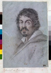 ミケランジェロ・メリージ・ダ・カラヴァッジオの肖像（パステル、ブリストルボード、1621年頃