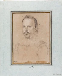 マンチュア公爵ヴィンセンツォ1世（Vincenzo I Gonzaga, Duke of Mantua）（1562-1612）の肖像 オッタビオ・レオーニ（1578-1630）のデッサン Genes, Musei di Strada Nuova, inv 2440