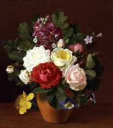 夏の花の静物。オットー・ディドリック・オッテセン（1816-1892）個人蔵。