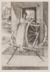 糸車で、c。 1884年。