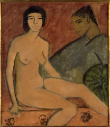 若い女性と少年