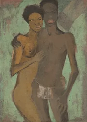 Liebespaar (芸術家のカップル), c.1911 (麻布にジステンパー)