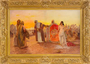 Le marche aux esclaves - The Slave Market - Otto Pilny (1866-1936) 作、キャンバスに油彩 (82x120 cm) - 個人蔵