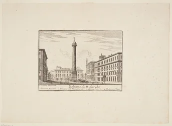 M. アウレリオのコラム。 1.ニッコリーニ宮殿。 2.副官の宮殿。 3.モンテチトーリオ。 4. パラッツォ キーギ