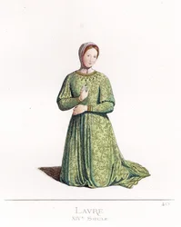 Laure de Sade (1310-1348) - ペトラルカのローラ、シモーネ・マルティーニの肖像画より