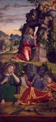 庭のイエス」（パオロ・カヴァッツォーラ作 1486-1522)