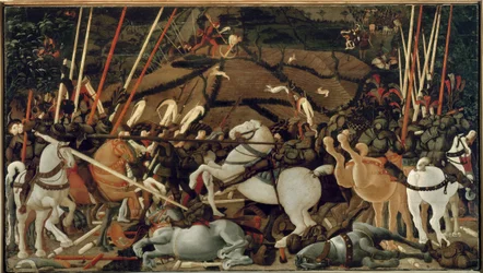 1432年のサンロマーノの戦い：ベルナルディーノデッラカルダの着席解除