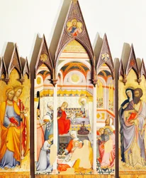 パオロ・ディ・ジョヴァンニ・フェイ作 聖母降誕の祭壇画（1345年頃-1411年頃）テンペラ、木地