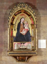 天使と聖人との謙遜の聖母、c.1440（パネルに金が入ったテンペラ）