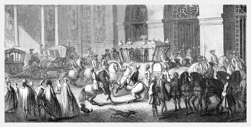 ヴェルサイユでの大使のレセプション、1885年。