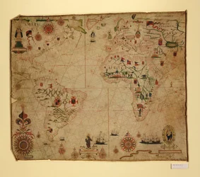 大西洋と隣接する大陸のポルトラン海図