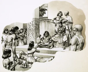 病人に助言を与える「良医」イムホテプ