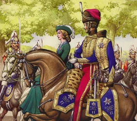 ヴィクトリア女王とアルバート公（紙にグワッシュ）