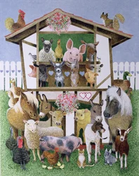 アニマルプレイハウス（キャンバスに油彩）