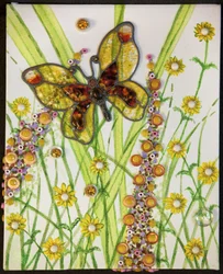 蝶、イエロー＆ブラウン、2016年