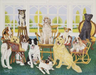 犬小屋の中で