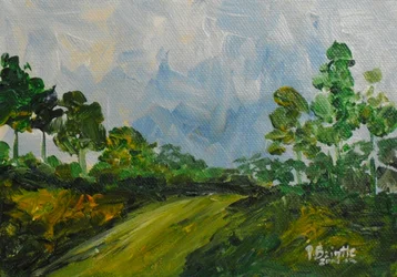 丘を下って2014年（キャンバスにアクリル）