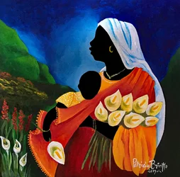 マドンナと子供-テンダネス」2019年（木にアクリル