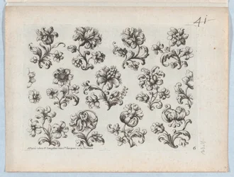 小さな花のモチーフのシリーズ、プレート 6、ca. 1670～85年頃。 1670-85。