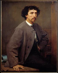 フランスの建築家、シャルル・ガルニエ（1825〜1898）の肖像。ポール・ボードリ（1828-1885）による絵画